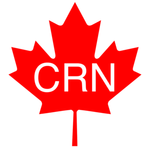 CRN Canadian red leaf with lettering CRN